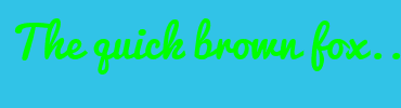 Image with Font Color 00FF00 and Background Color 31C3E7